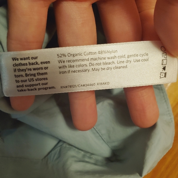 Eileen Fisher lightweight hooded windbreaker coat. Light blue. Oversized size S. - Picture 9 of 12